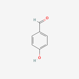 Chemical structure of 4-hydroxybenzaldehyde