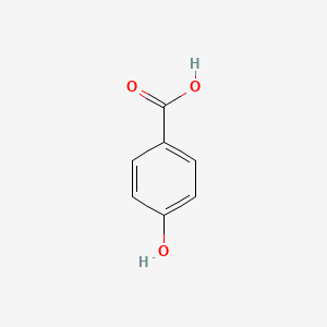 Chemical structure of 4-hydroxybenzoic acid