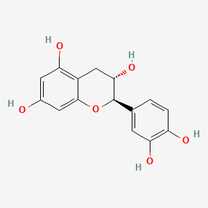 Chemical structure of (+)catechin